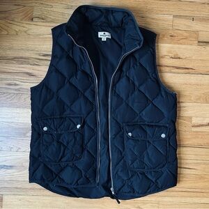 Woolrich Black Quilted Lightweight Vest Mock Neck w/ Pockets